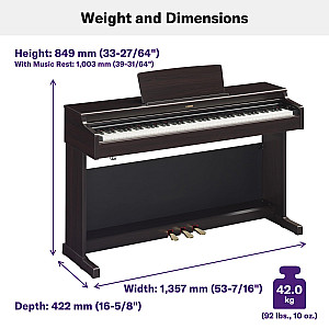 Yamaha Arius YDP 165 Digital Piano free Bench, White